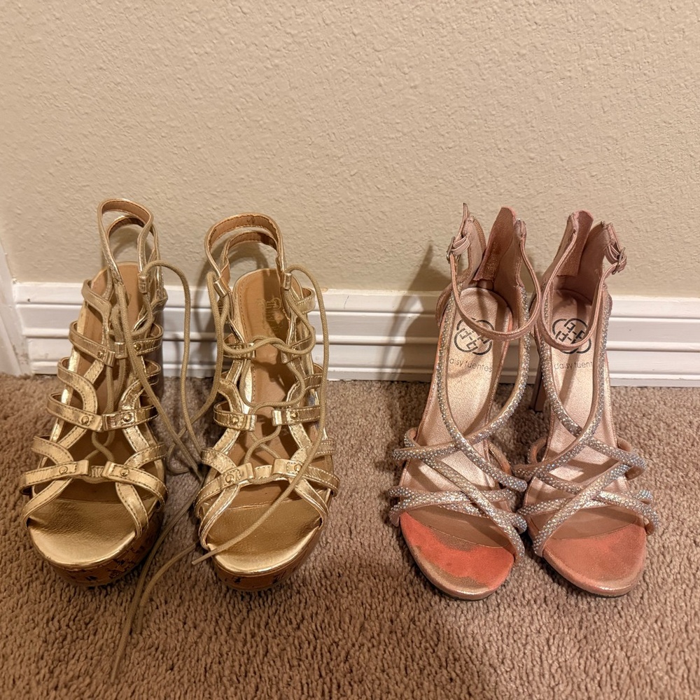 Gold and Rose Gold Heels